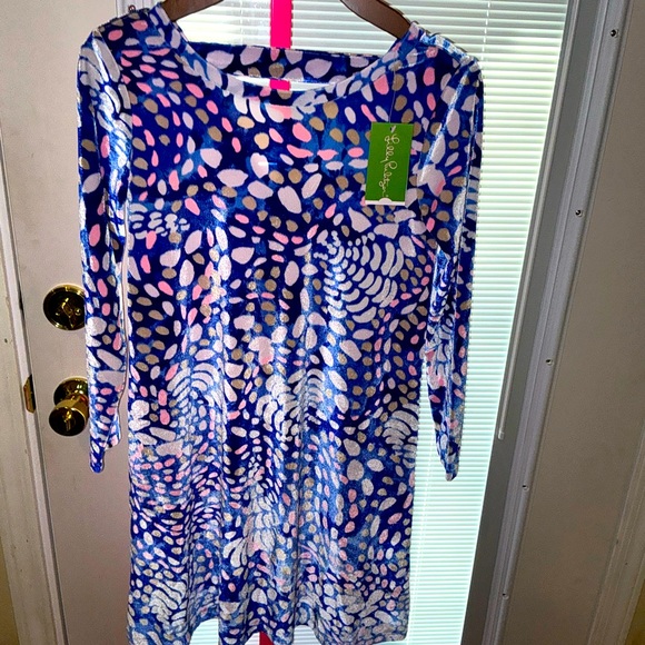 Lilly Pulitzer Olive Velour Dress Sparkling Grotto Size XXS ,XS - Picture 7 of 16